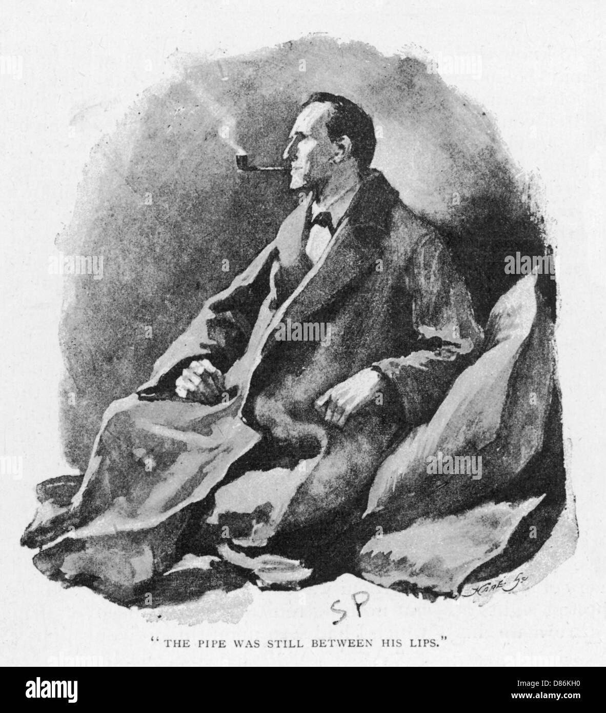 Sherlock Holmes Smoking A Pipe Stock Photo