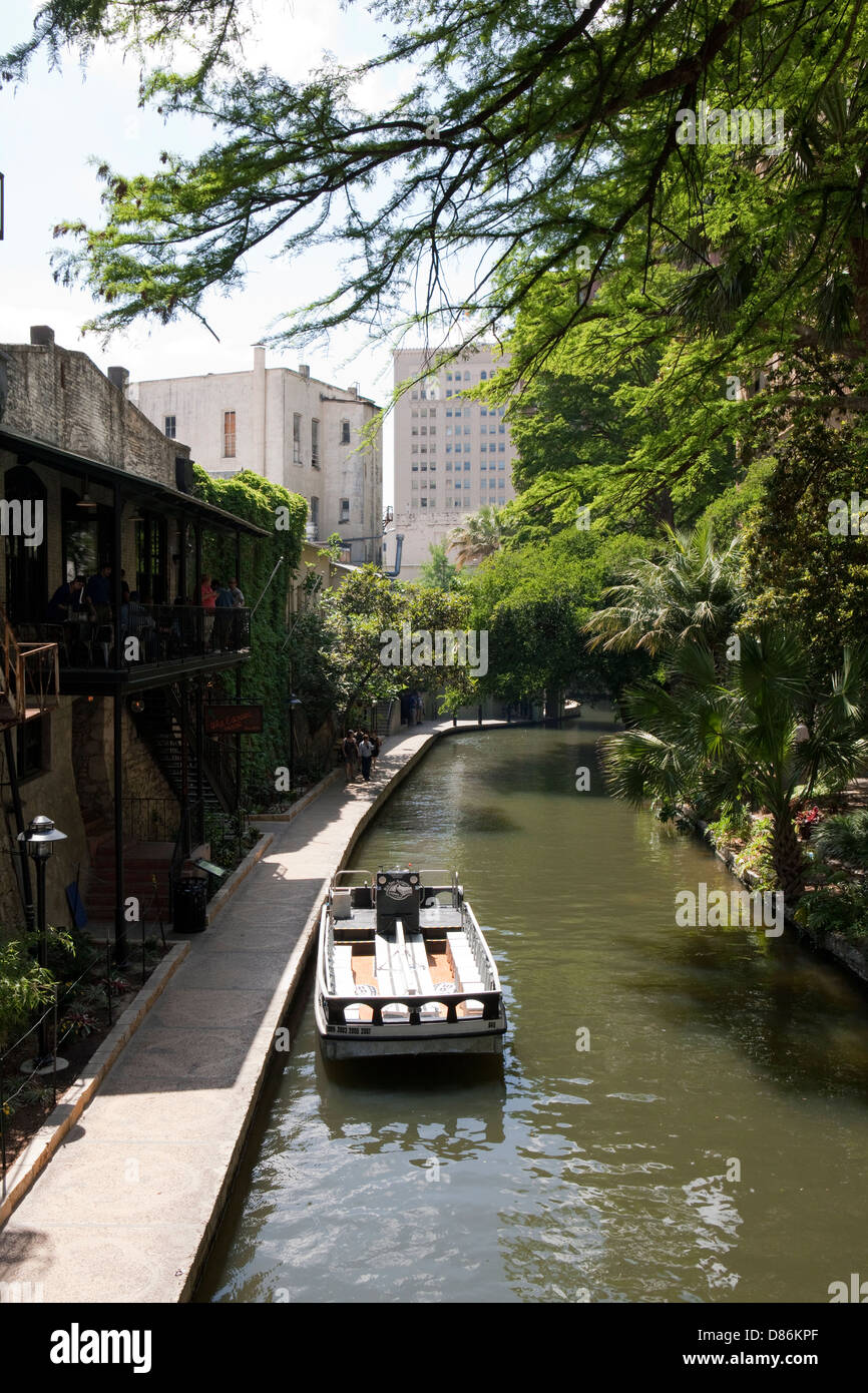A view of the Riverwalk in San Antonio, Texas Stock Photo