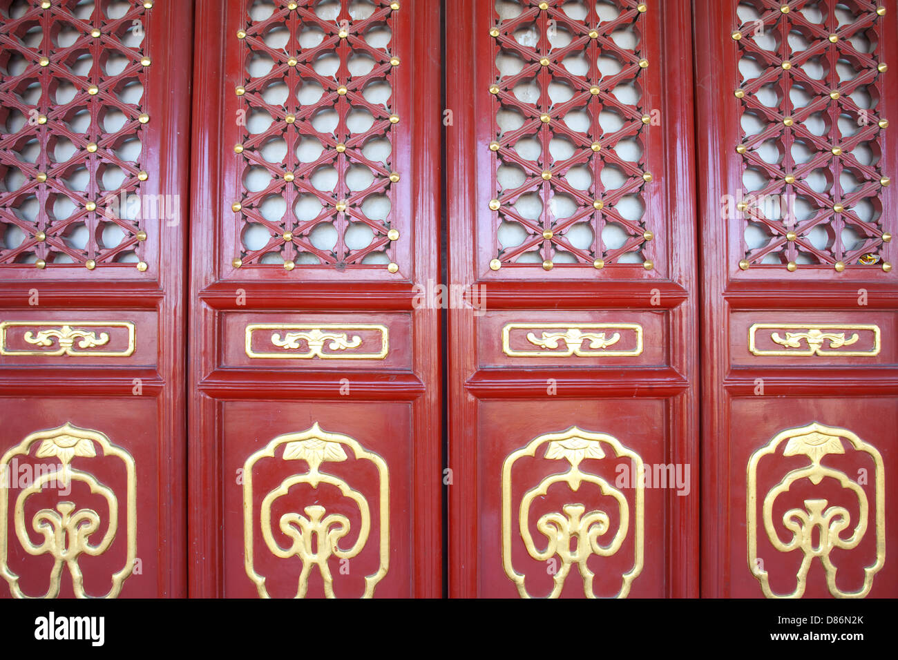 red Chinese traditional door Stock Photo
