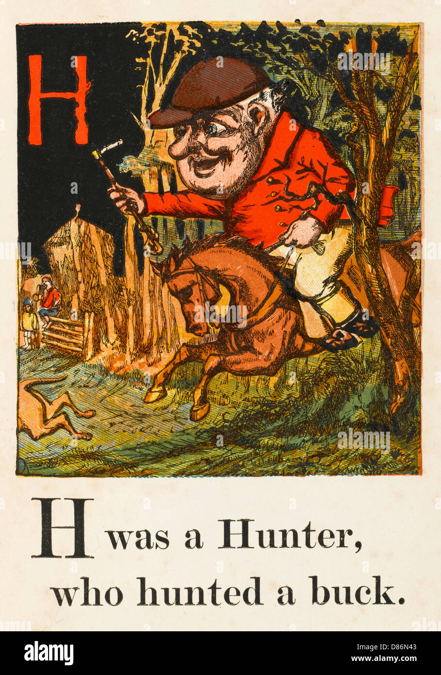 Hunting Deer 1867 Stock Photo
