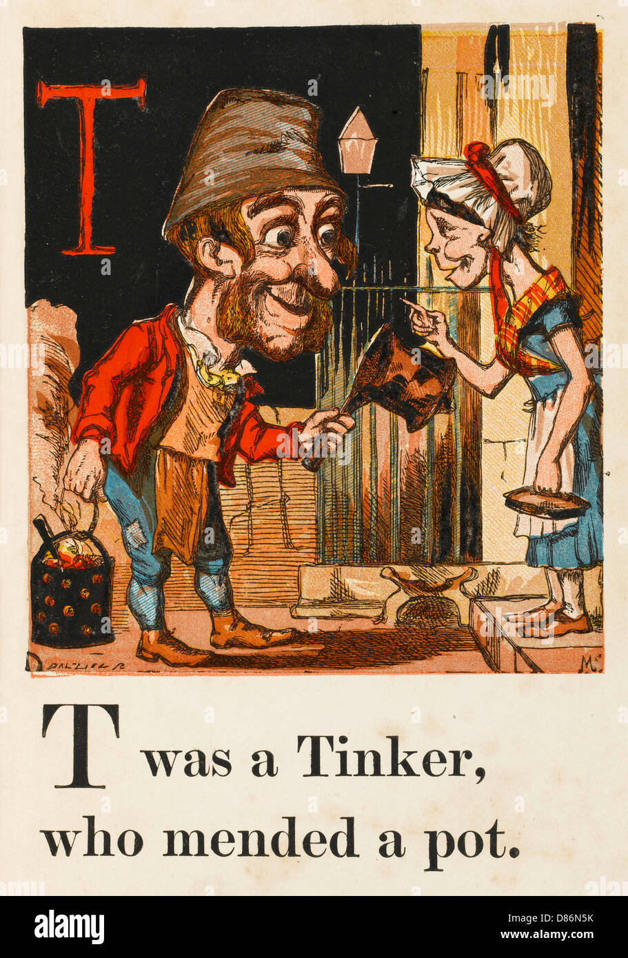 TINKER RETURNS POT 1867 Stock Photo