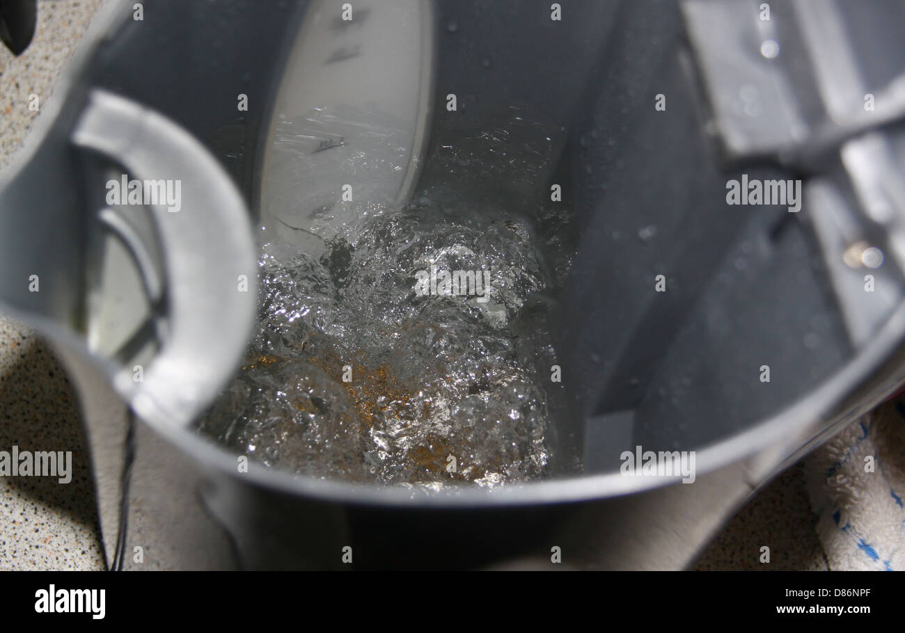 Water boiling in plastic electric kettle Stock Photo Alamy
