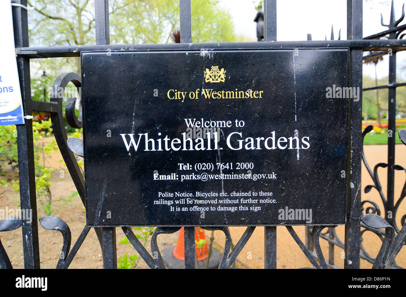 Whitehall Gardens in London, UK Stock Photo Alamy