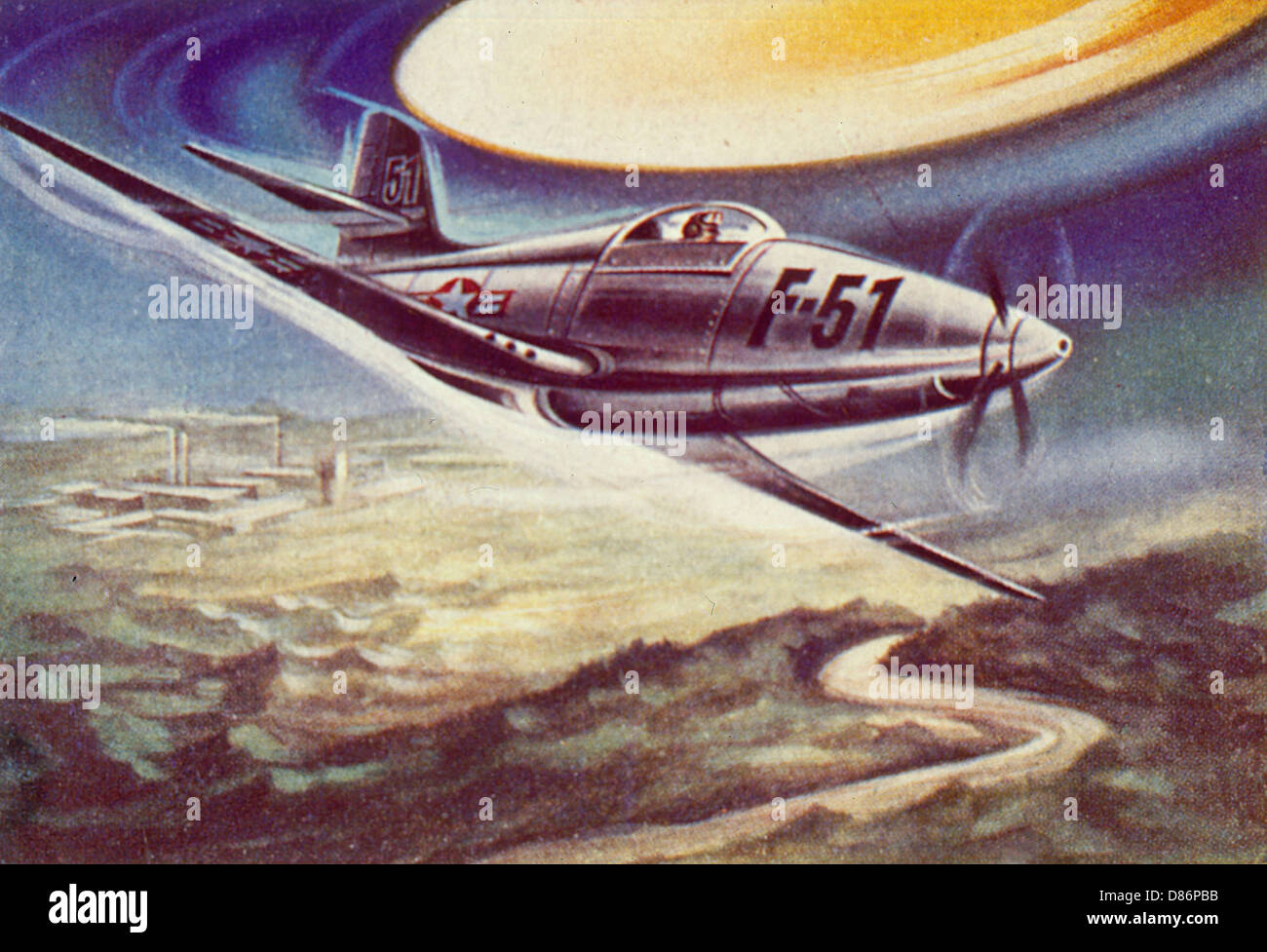 UFOs: Captain Thomas Mantell encounters a huge UFO, 1948. Stock Photo