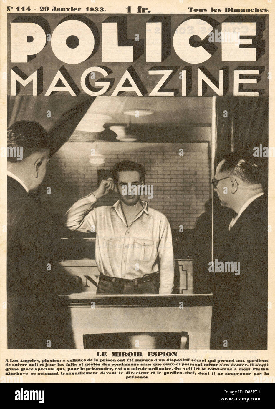 Prisons, USA prisoner surveillance using mirror Stock Photo Alamy