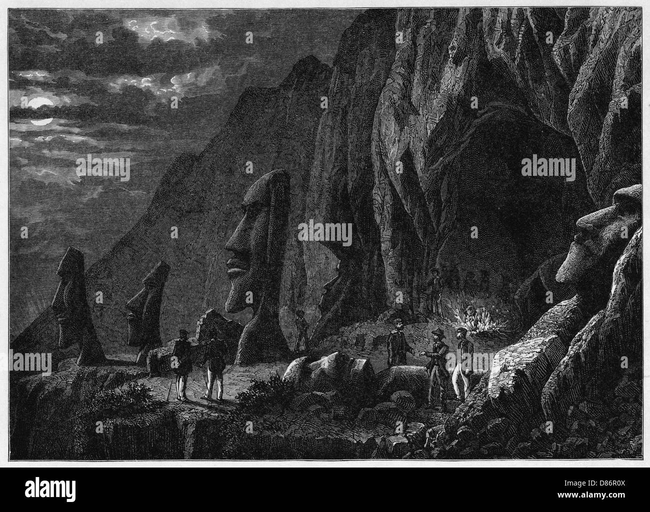 Easter Island figures Stock Photo