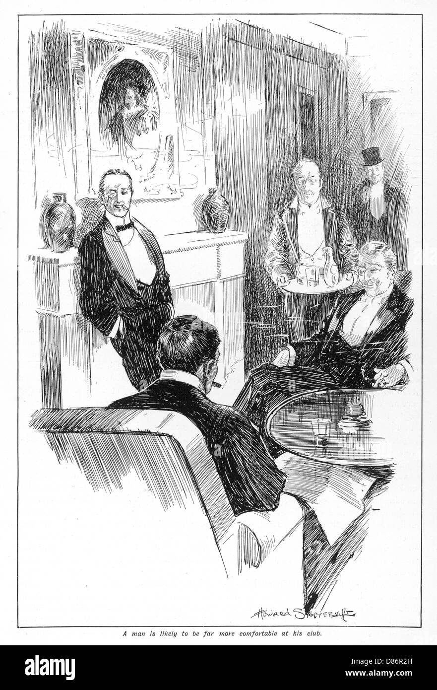 Gentleman's club, 1906 Stock Photo