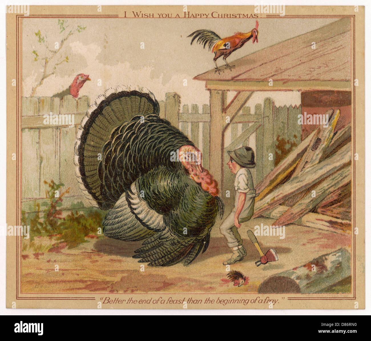 Boy and Turkey Stock Photo - Alamy