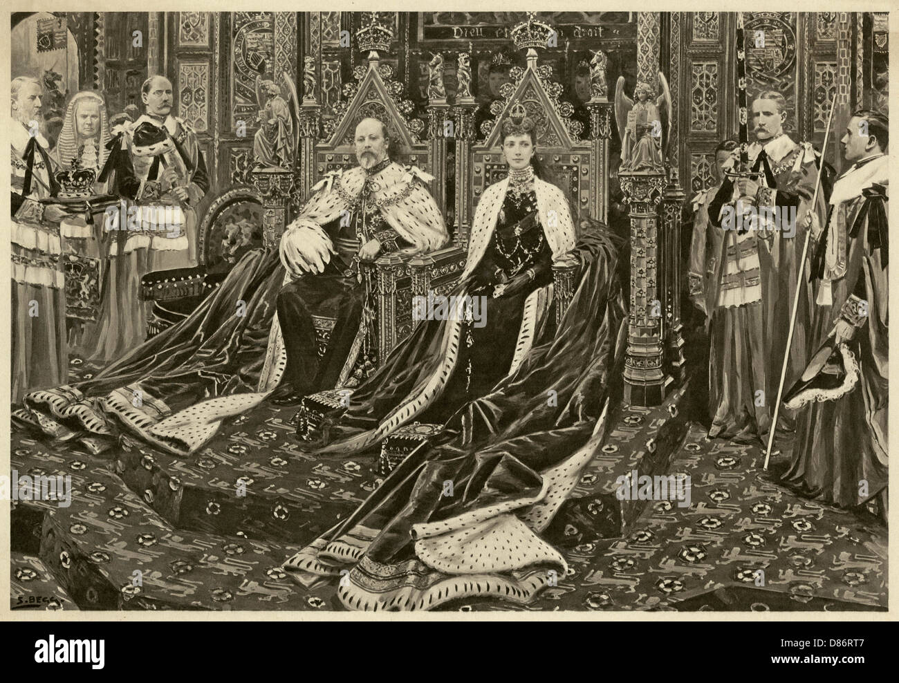 King Edward's First Opening of Parliament 1901 Stock Photo
