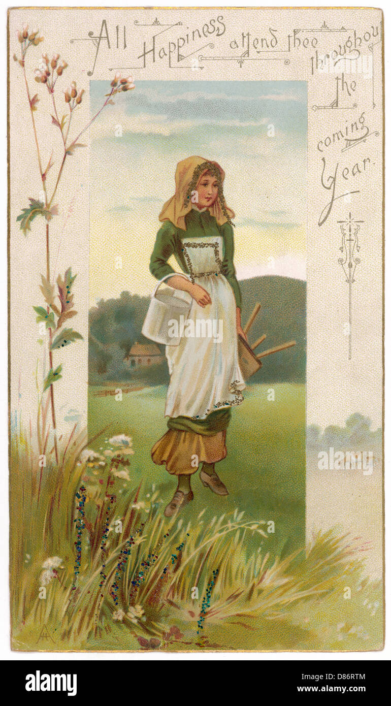 Card - Milkmaid Stock Photo