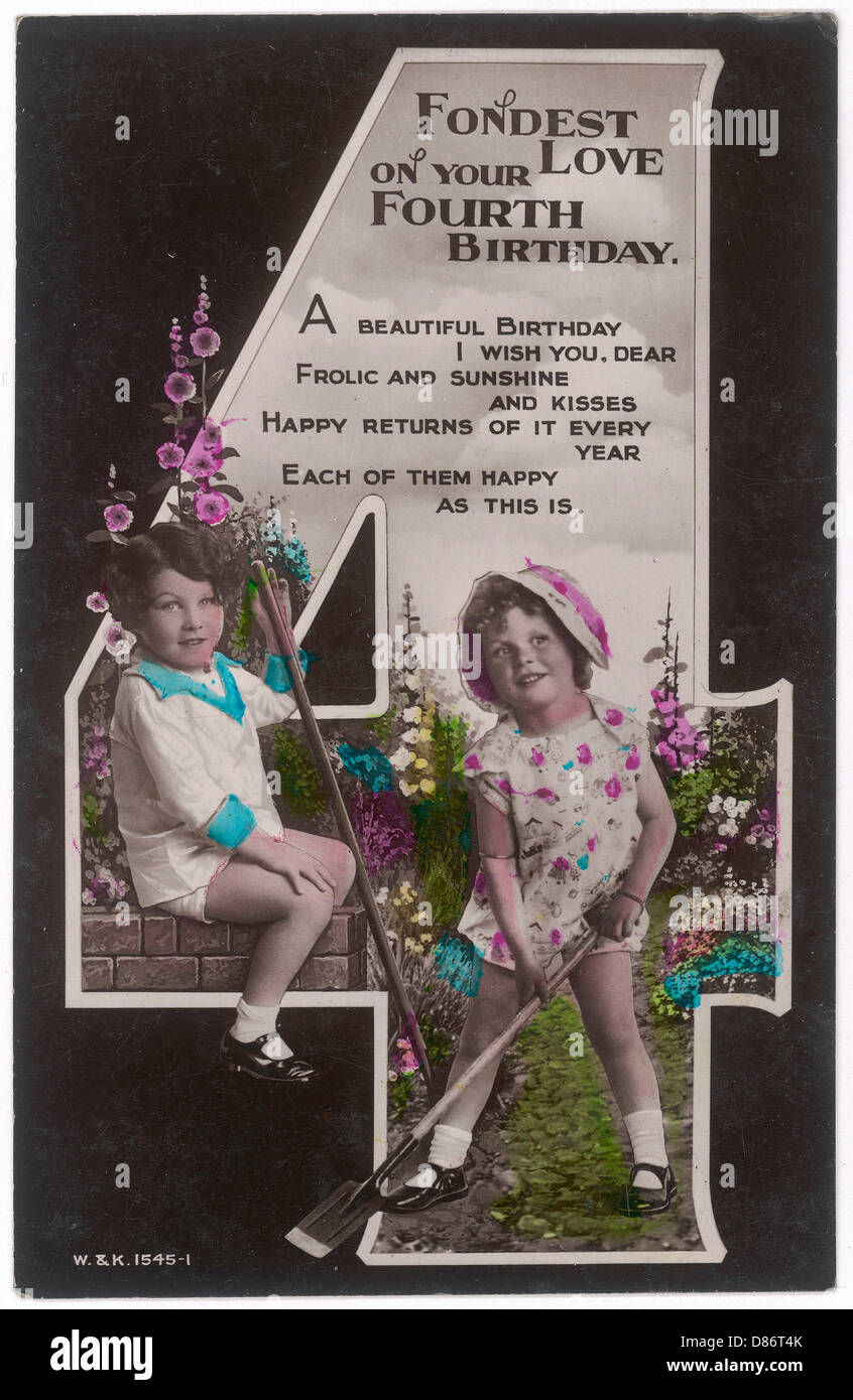 Fourth Birthday Stock Photo