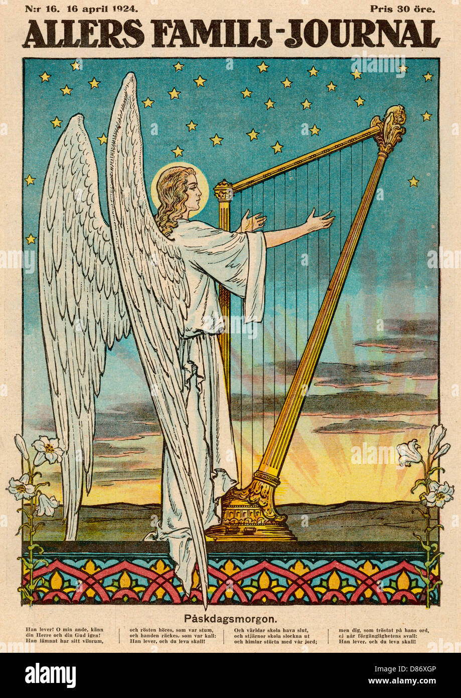Angel Playing Harp Stock Photo - Alamy