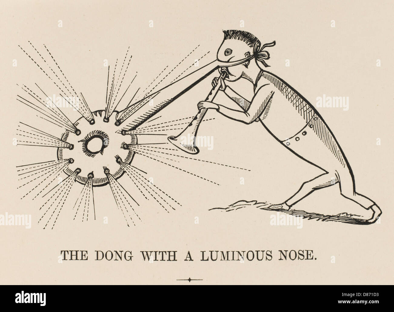 The Dong with a Luminous Nose, Edward Lear Stock Photo