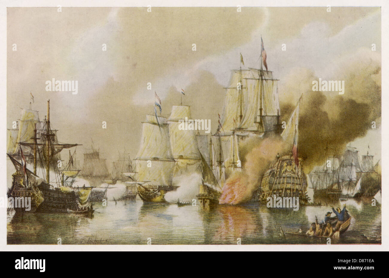 BATTLE OF SOLEBAY 1672 Stock Photo