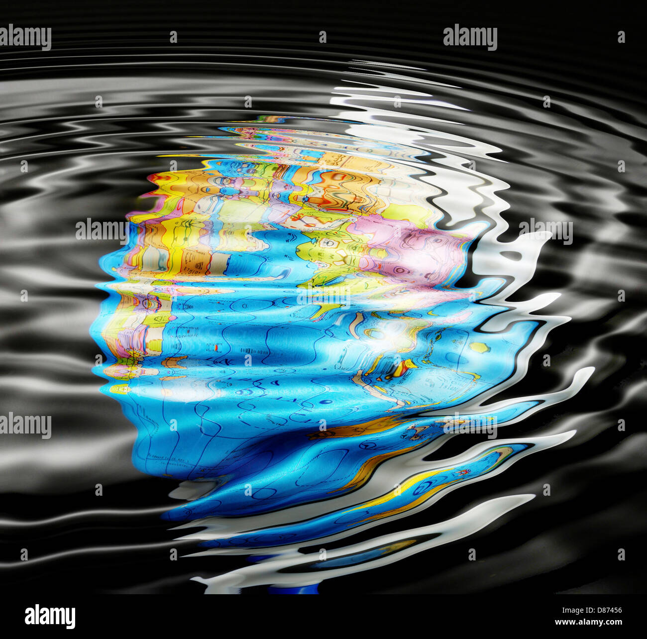 earth floating under water Stock Photo Alamy