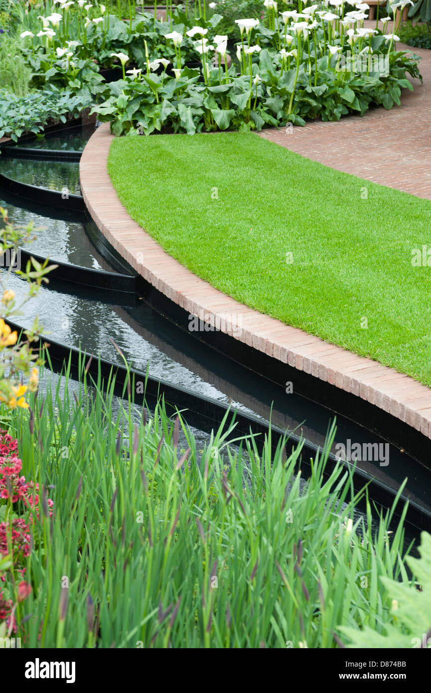 London, UK. 20th May 2013. The East Village Garden designed by Marie-Louise Agius at the RHS Chelsea Flower Show, awarded a Gold Medal. Credit:  Malcolm Park / Alamy Live News Stock Photo
