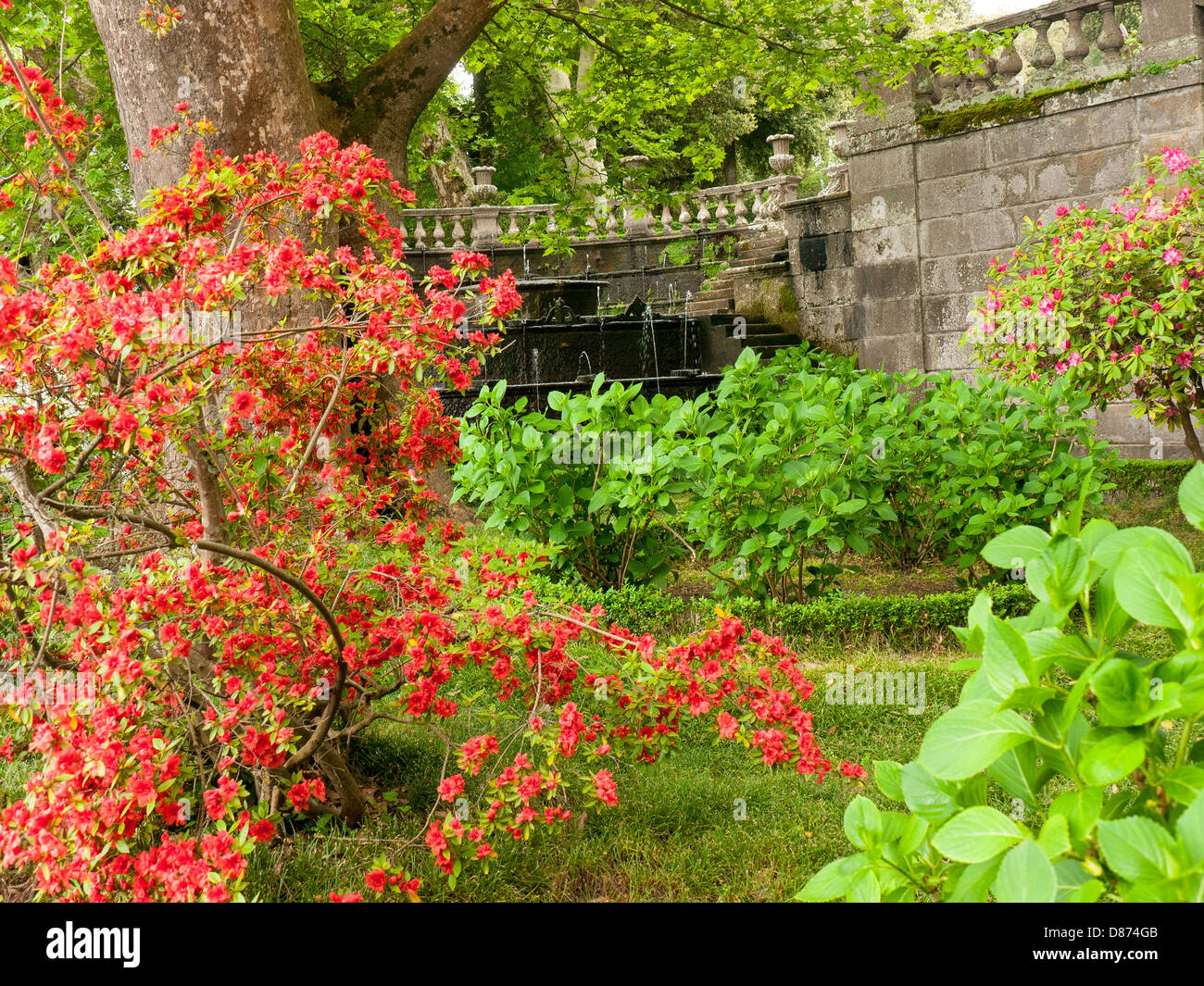 The enchanting gardens of Villa Lante in Bagnaia, Umbria, Italy Stock Photo
