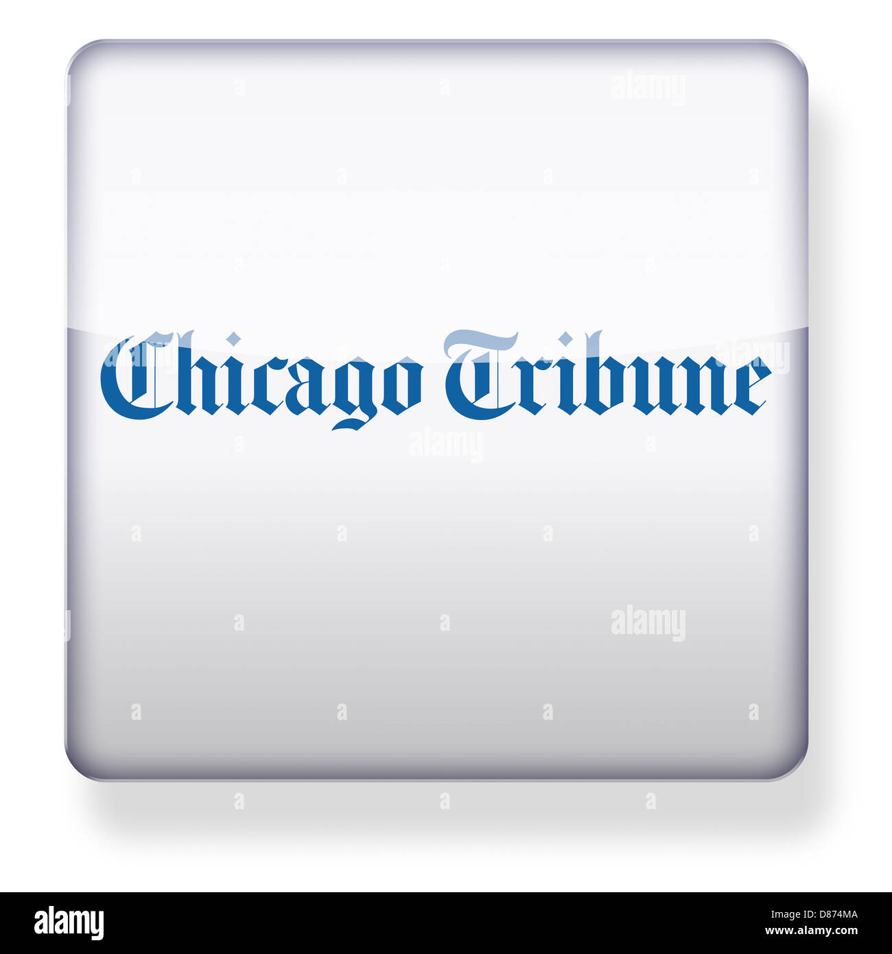 Chicago Tribune logo as an app icon. Clipping path included. Stock Photo