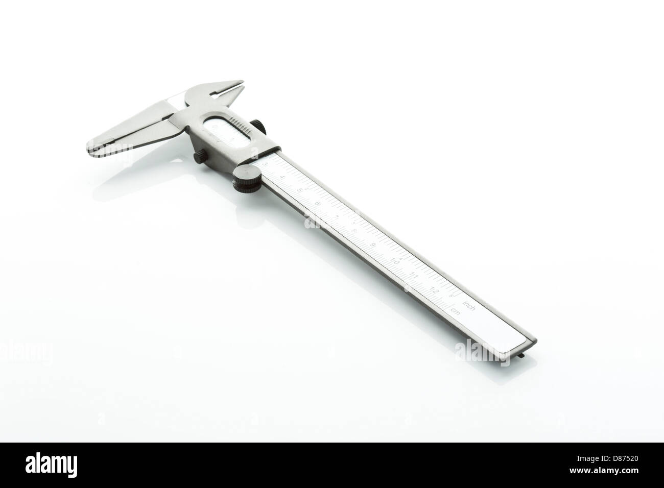 Vernier calliper on white background, close up Stock Photo