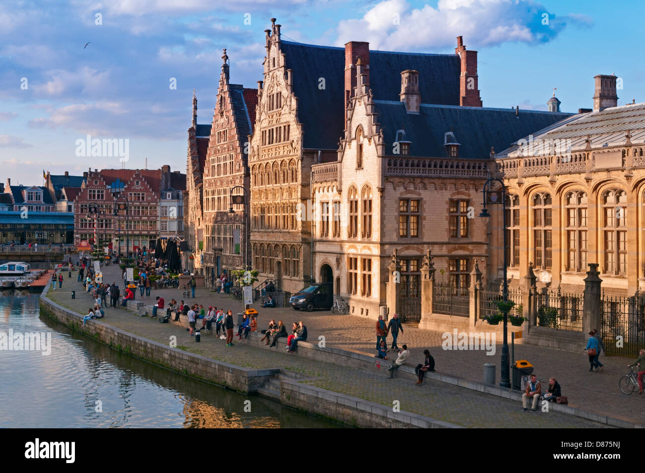 Guild houses on the Graslei Ghent Belgium Stock Photo