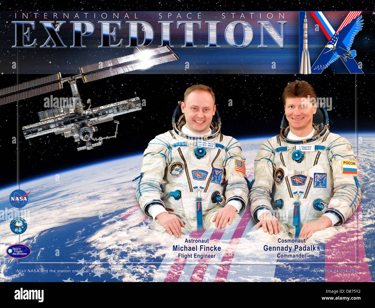 Expedition 9 crew poster.jpg Stock Photo Alamy