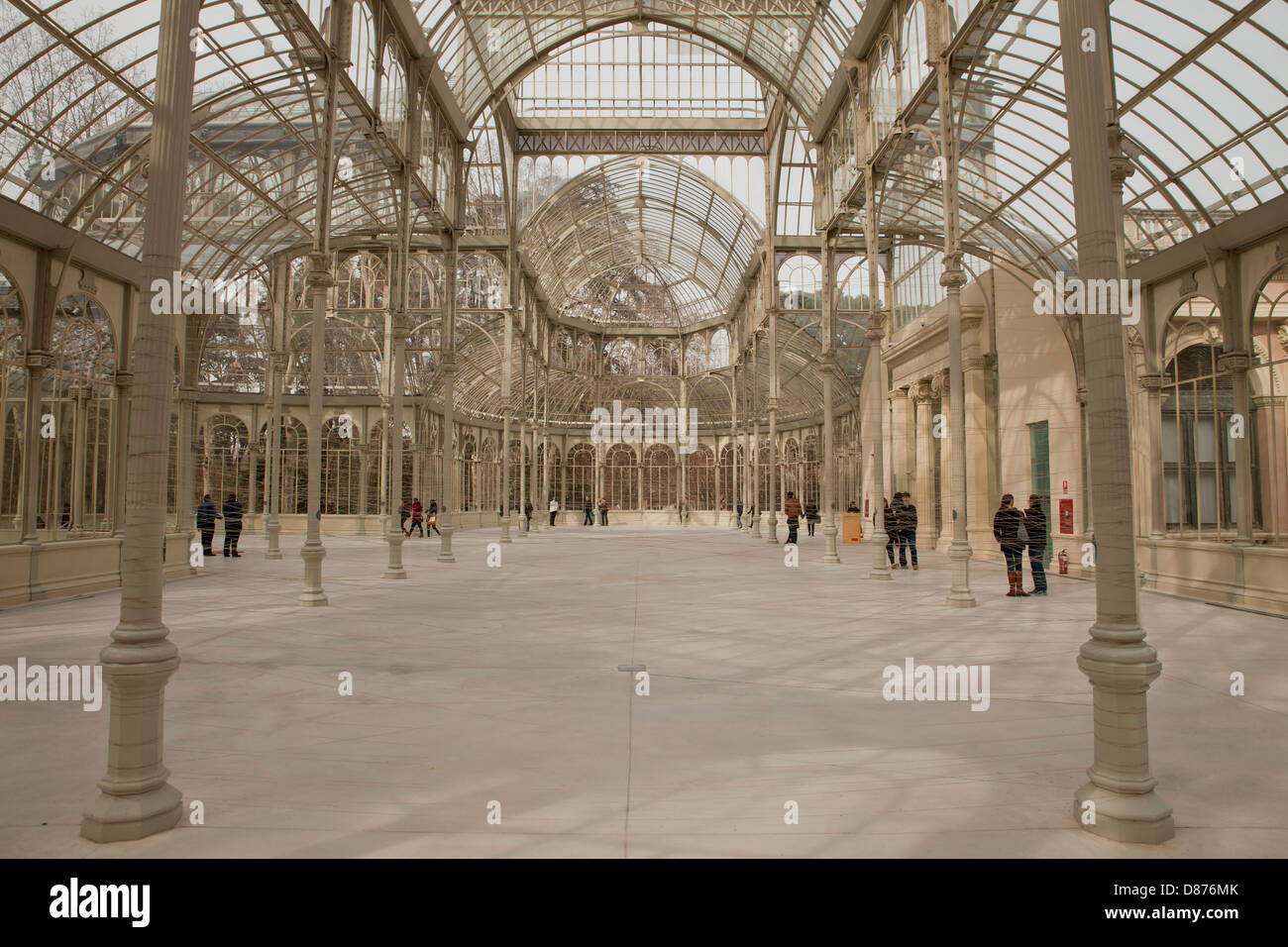 crystal palace Palacio de Cristal at the Park Parque del Retiro in the spanish capital Madrid, Spain, Europe Stock Photo