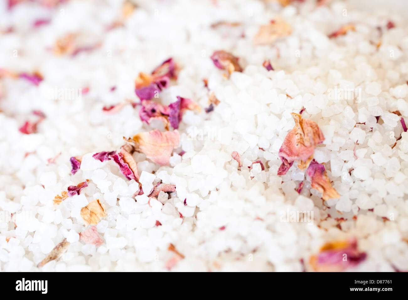 bath salt with rose petals Stock Photo Alamy
