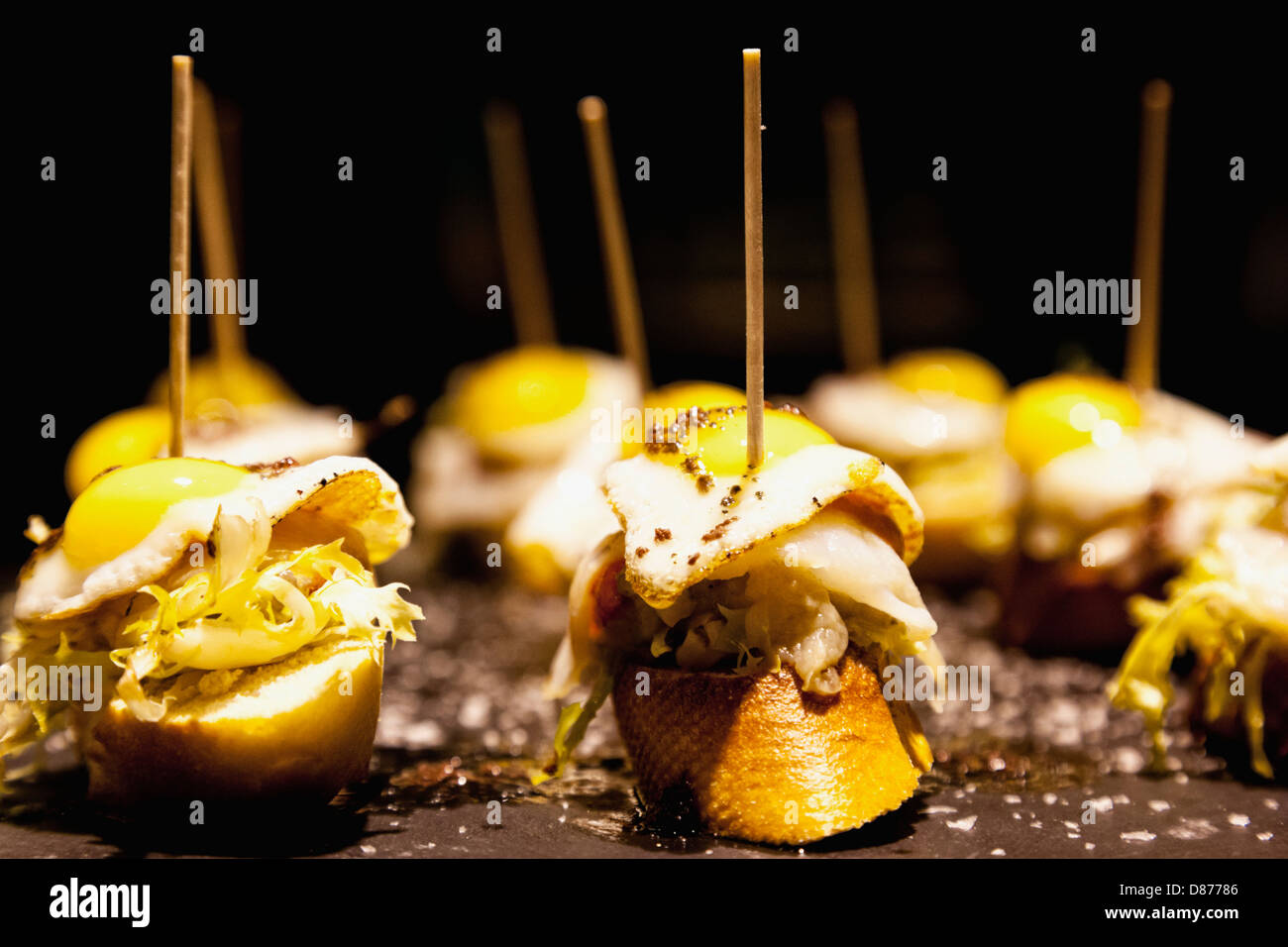 Spain, Mallorca, Tapas with fish in Palma de Mallorca, close up Stock