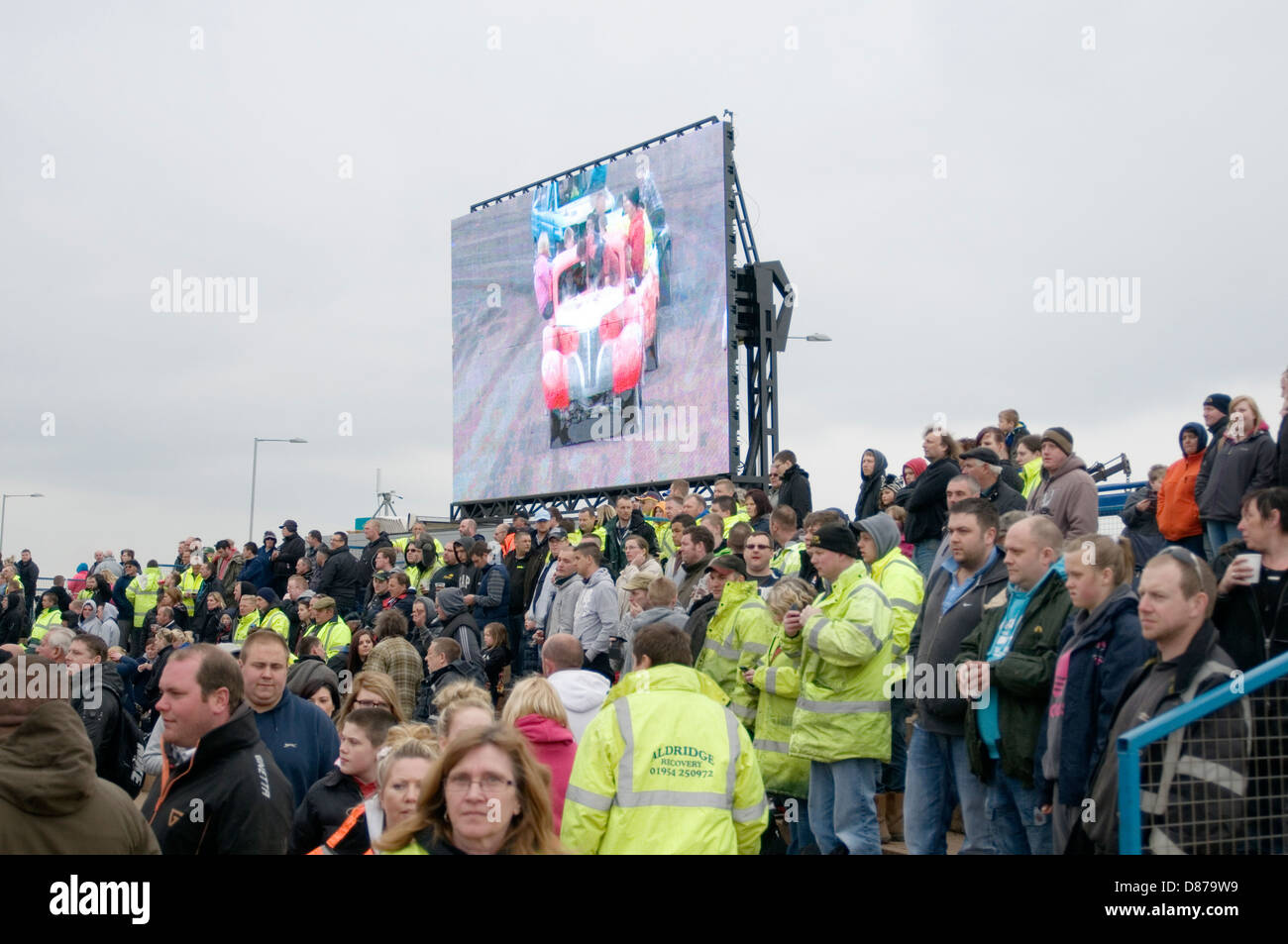 large screen tv at live sporting event video screens videoscreen videoscreens videotron big huge tv Stock Photo