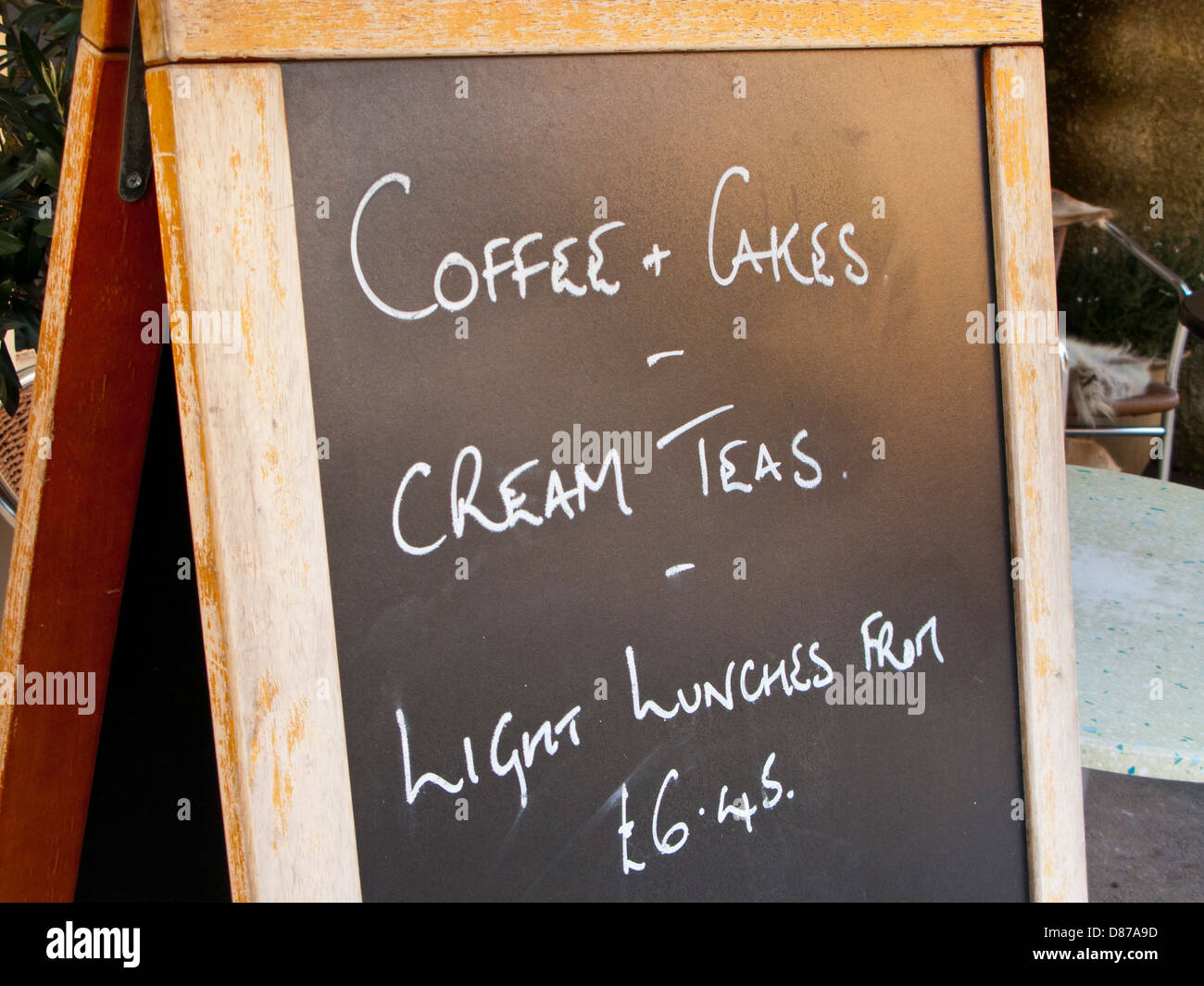 Handwritten menu on blackboard, UK Stock Photo
