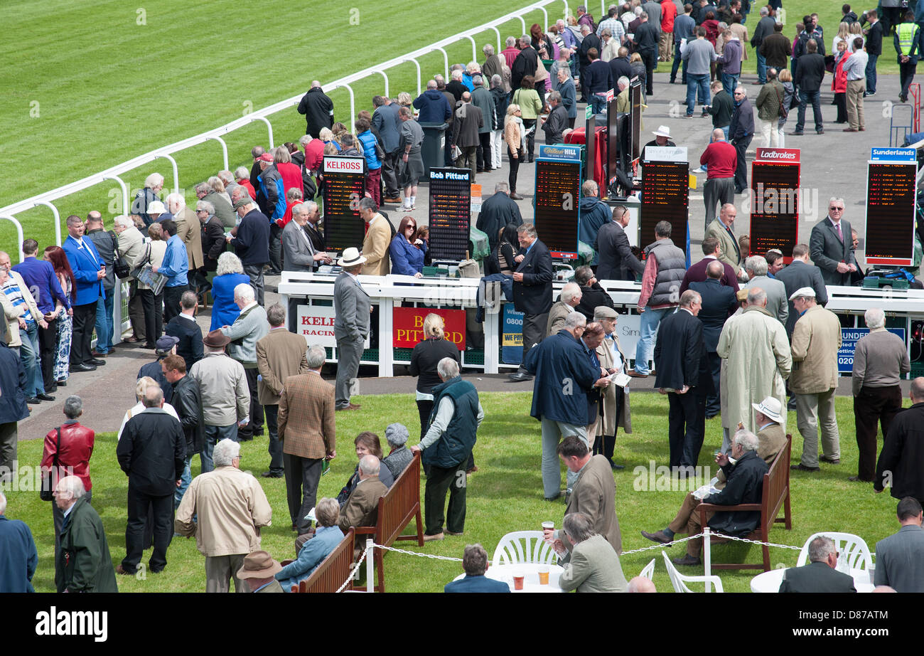 Salisbury Races line up of bookmakers on the course Stock Photo - Alamy