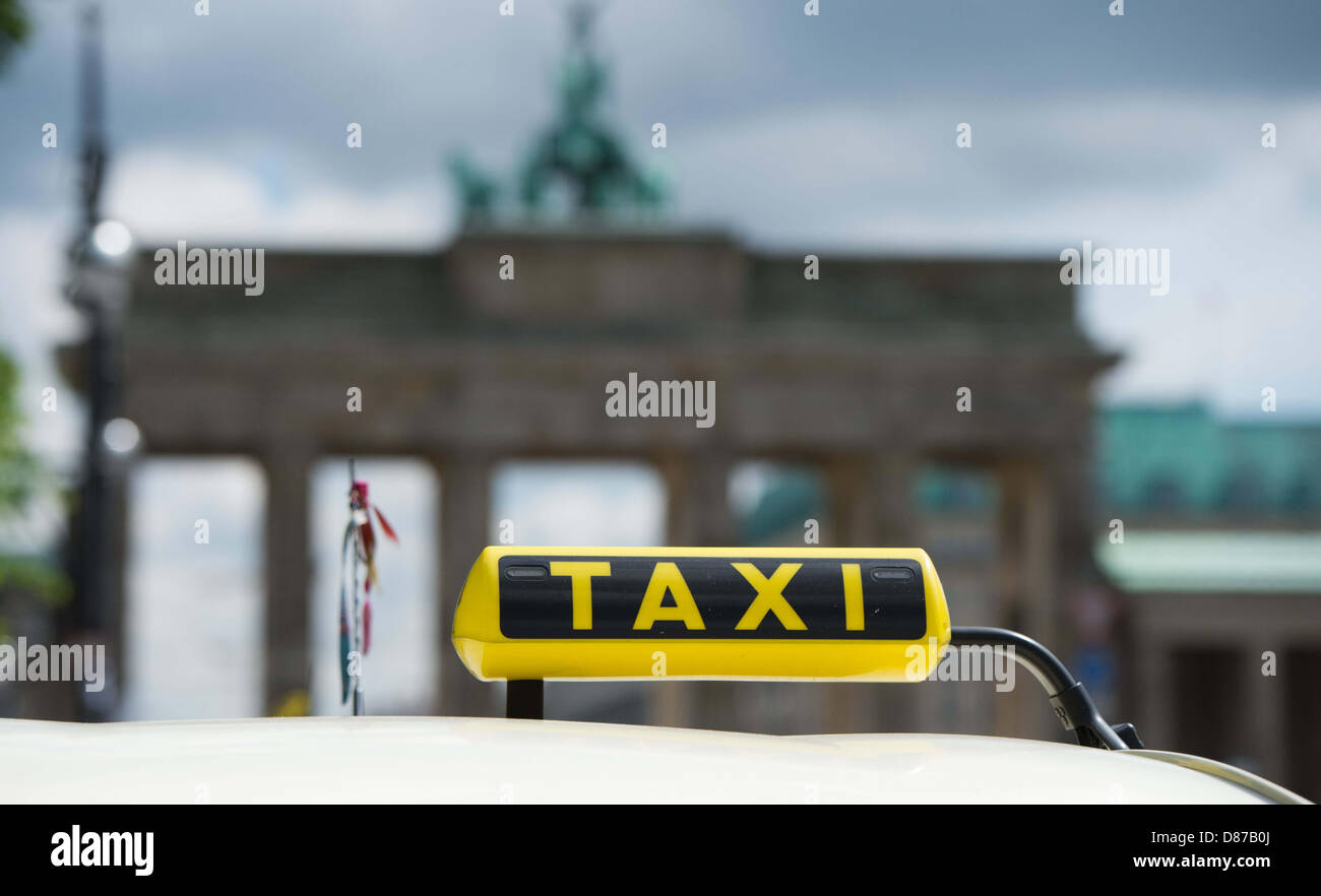 Taxi Drivers Demonstrate For A Minimum Wage In Front Of Brandeburg