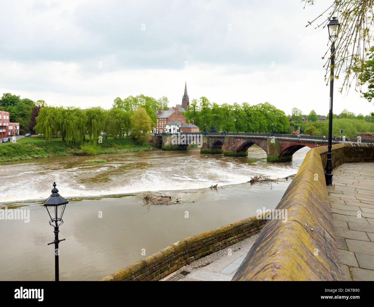 The Old Dee bridge over the river Dee in Chester Cheshire UK Stock ...