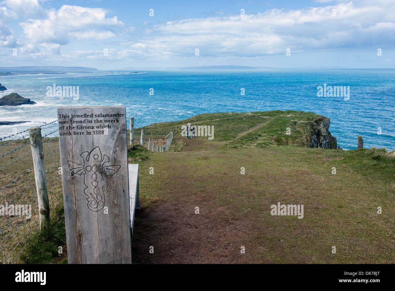 The Causeway Coastal Trail at Port na Spaniagh Near the Giant's Causeway Stock Photo