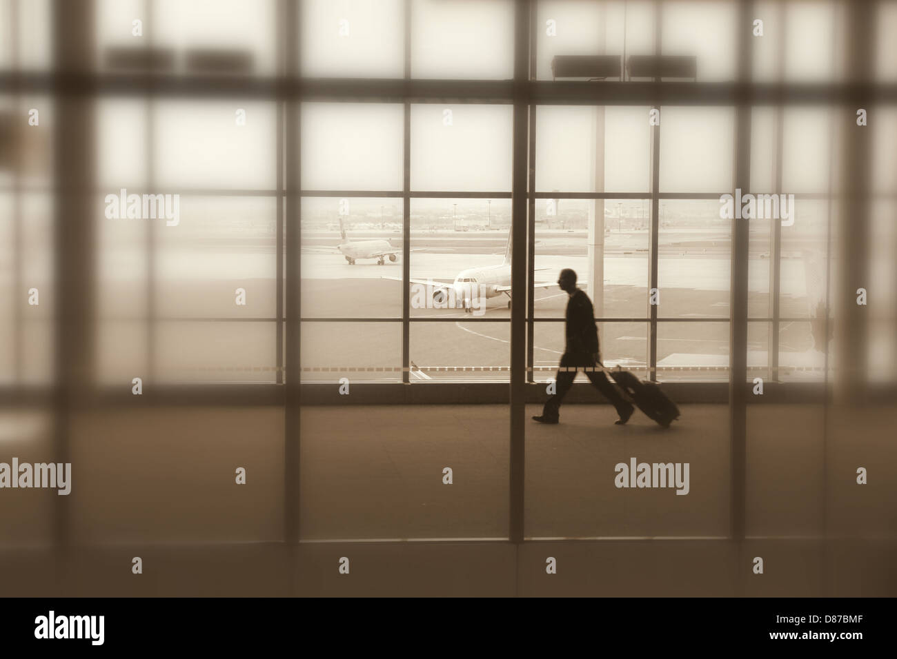 Man Walking at Toronto Pearson Airport Stock Photo