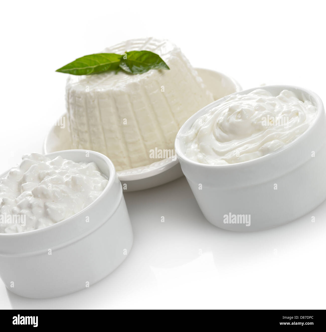 Dairy Products - Cheese And Sour Cream Stock Photo