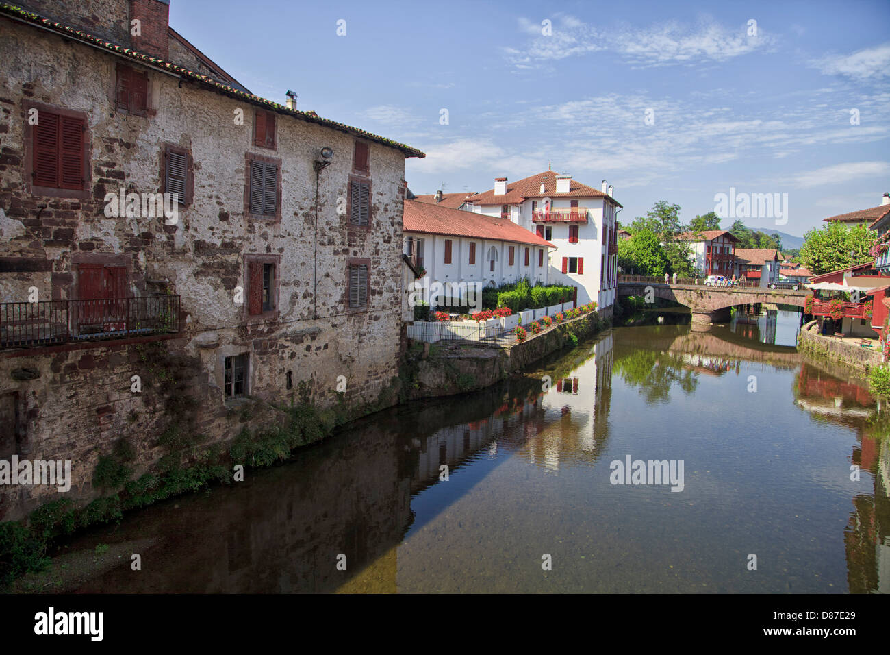 St. Jean Pied de Port and River Nive, France Stock Photo - Alamy