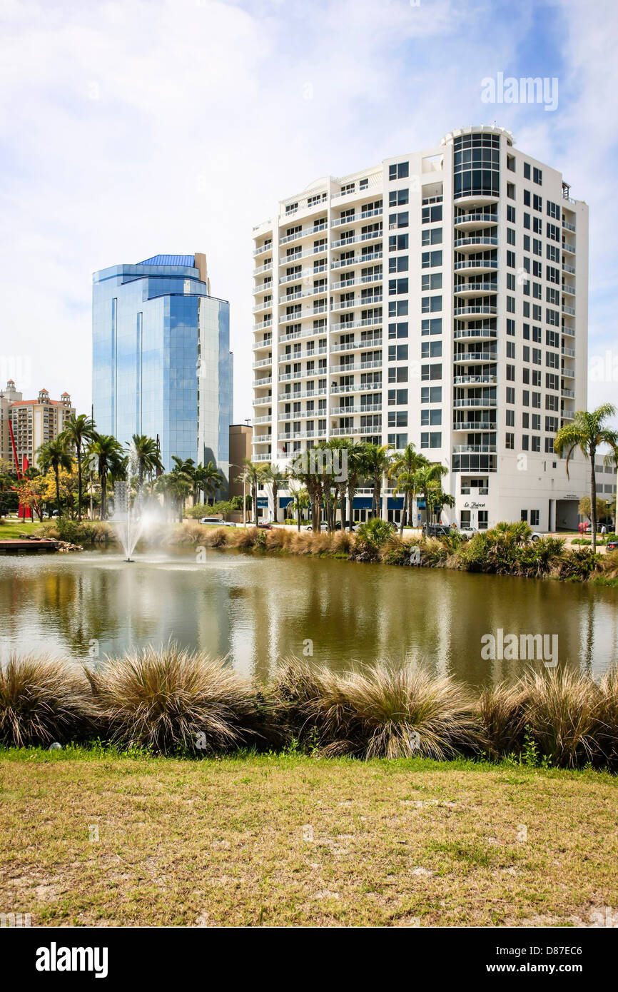 Waterfront Apartments in Downtown Sarasota Florida Stock Photo Alamy