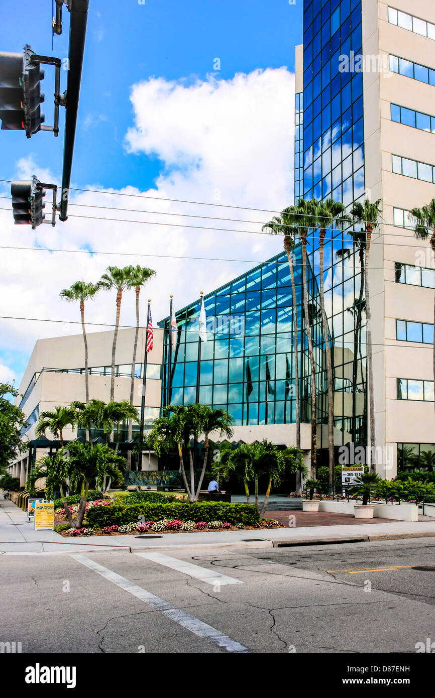 The Sarasota City Center building on Main Street Stock Photo