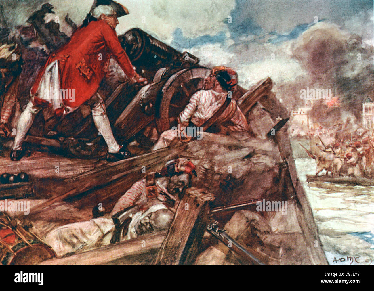 CLIVE DEFENDS ARCOT/1751 Stock Photo
