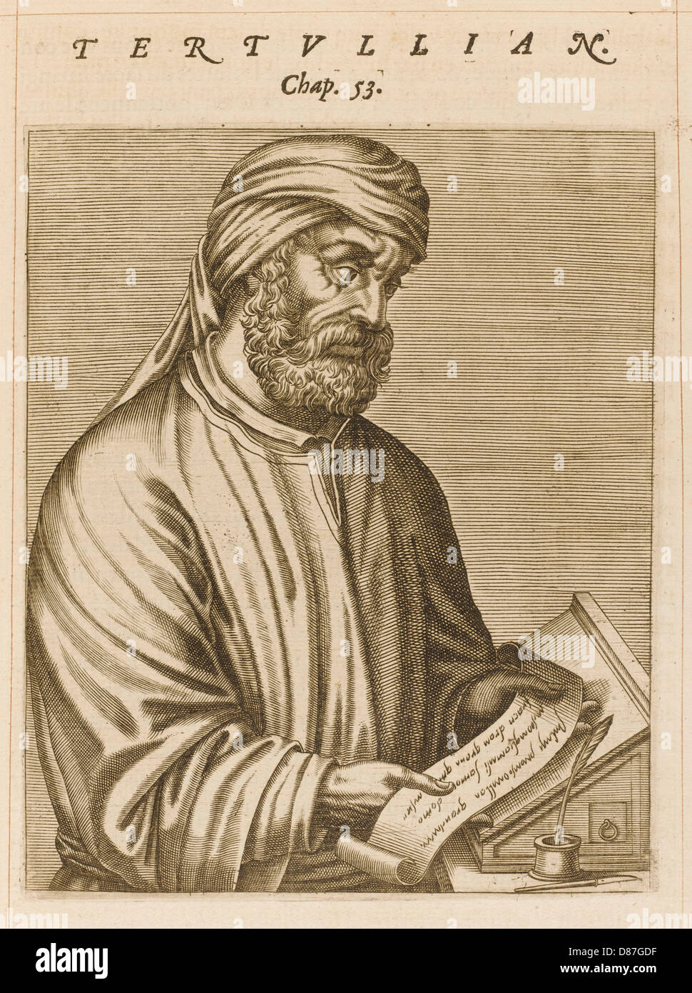 Quintus Septimus Florens Tertullianus, Latin theologian Stock Photo Alamy