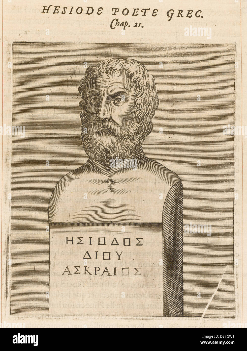 Hesiod - Thevet - 1584 Stock Photo