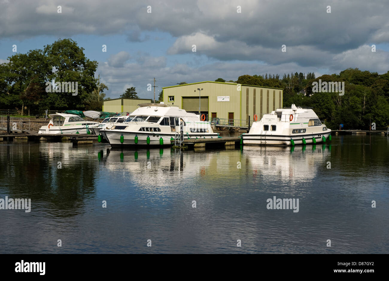 Emerald Star Boat Hire Depot, Belturbet, Upper Lough Erne, Co Cavan, Ireland  Stock Photo - Alamy
