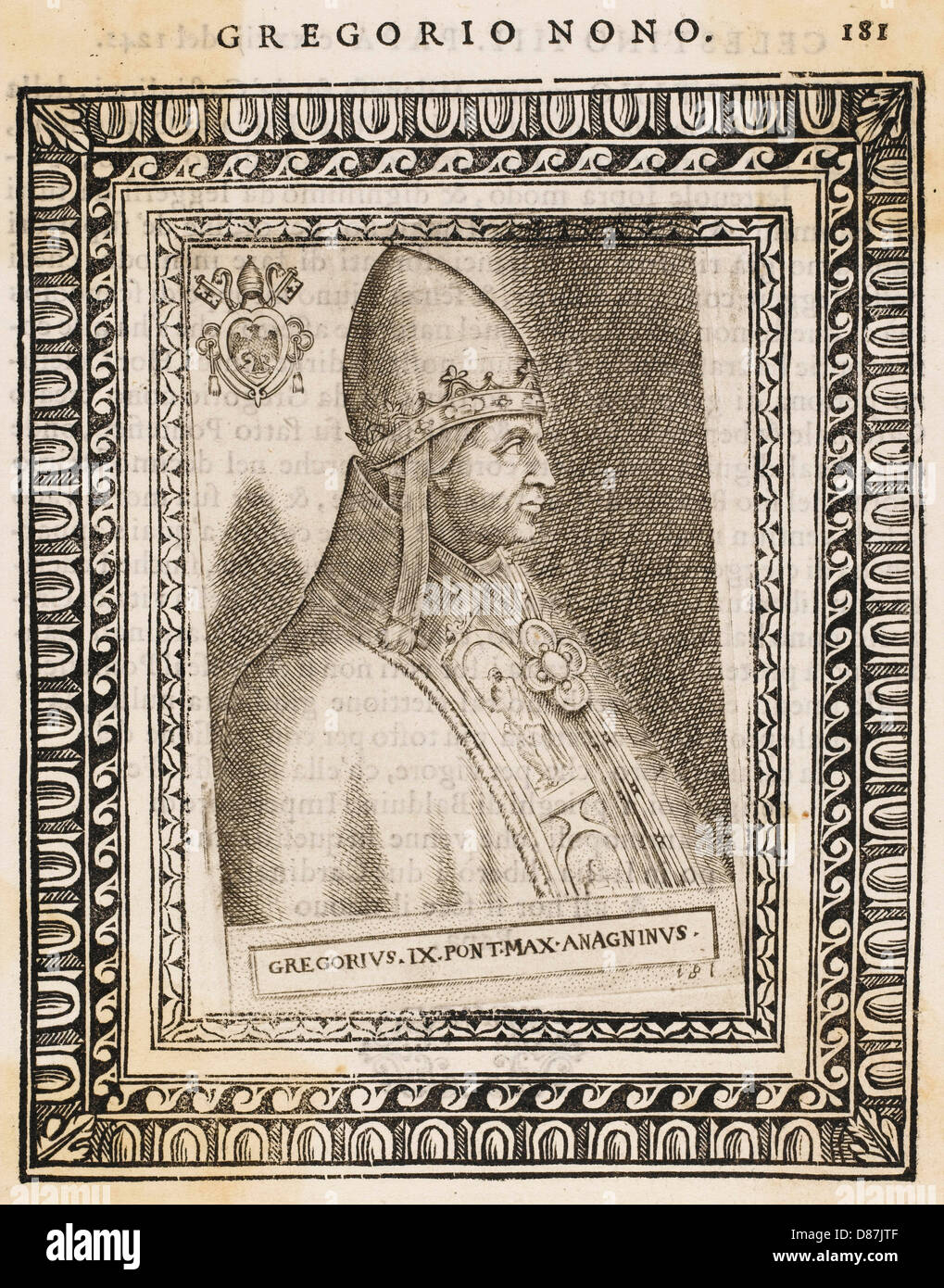 POPE GREGORIUS IX Stock Photo