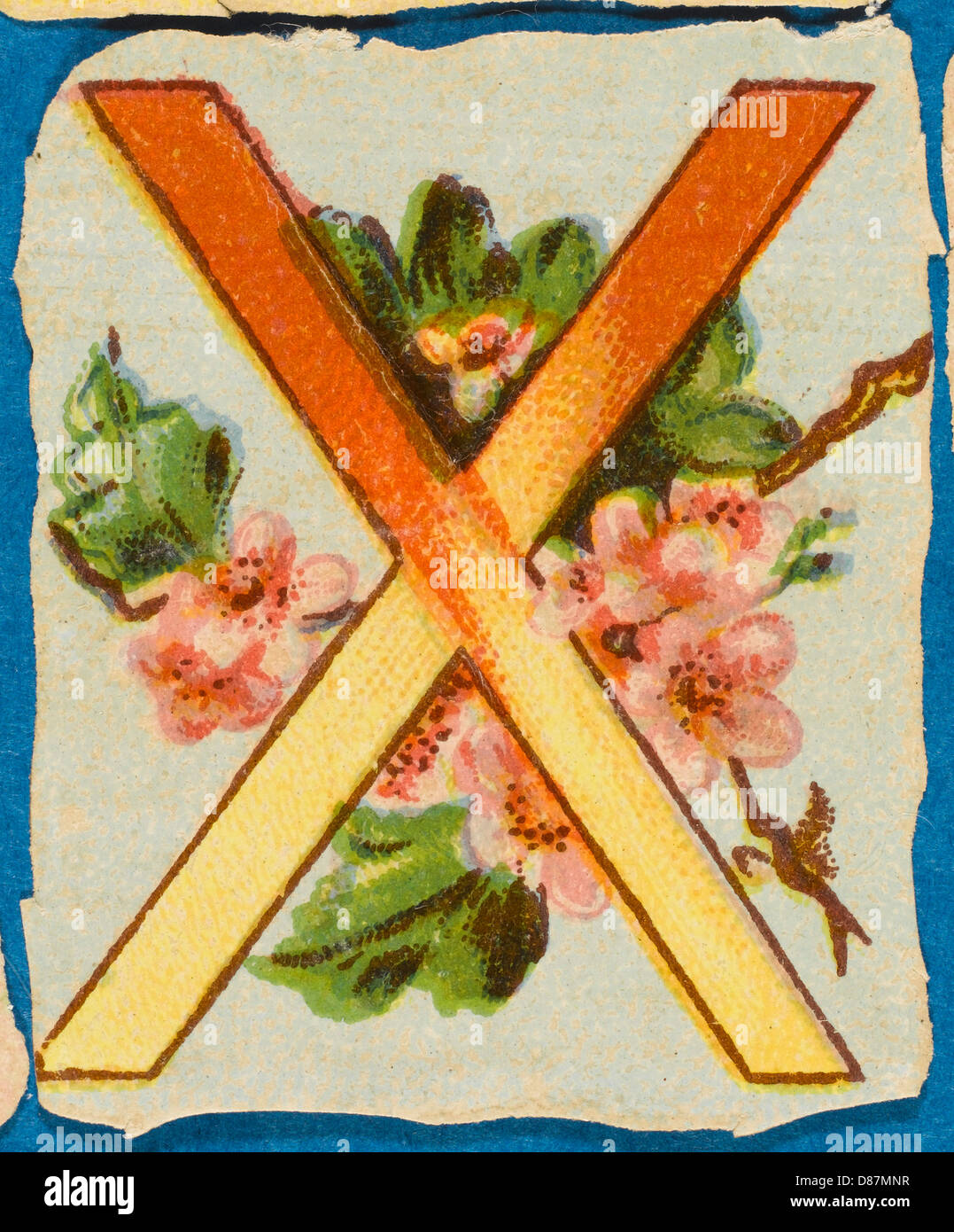 Decorative Flower Alphabet - X Stock Photo