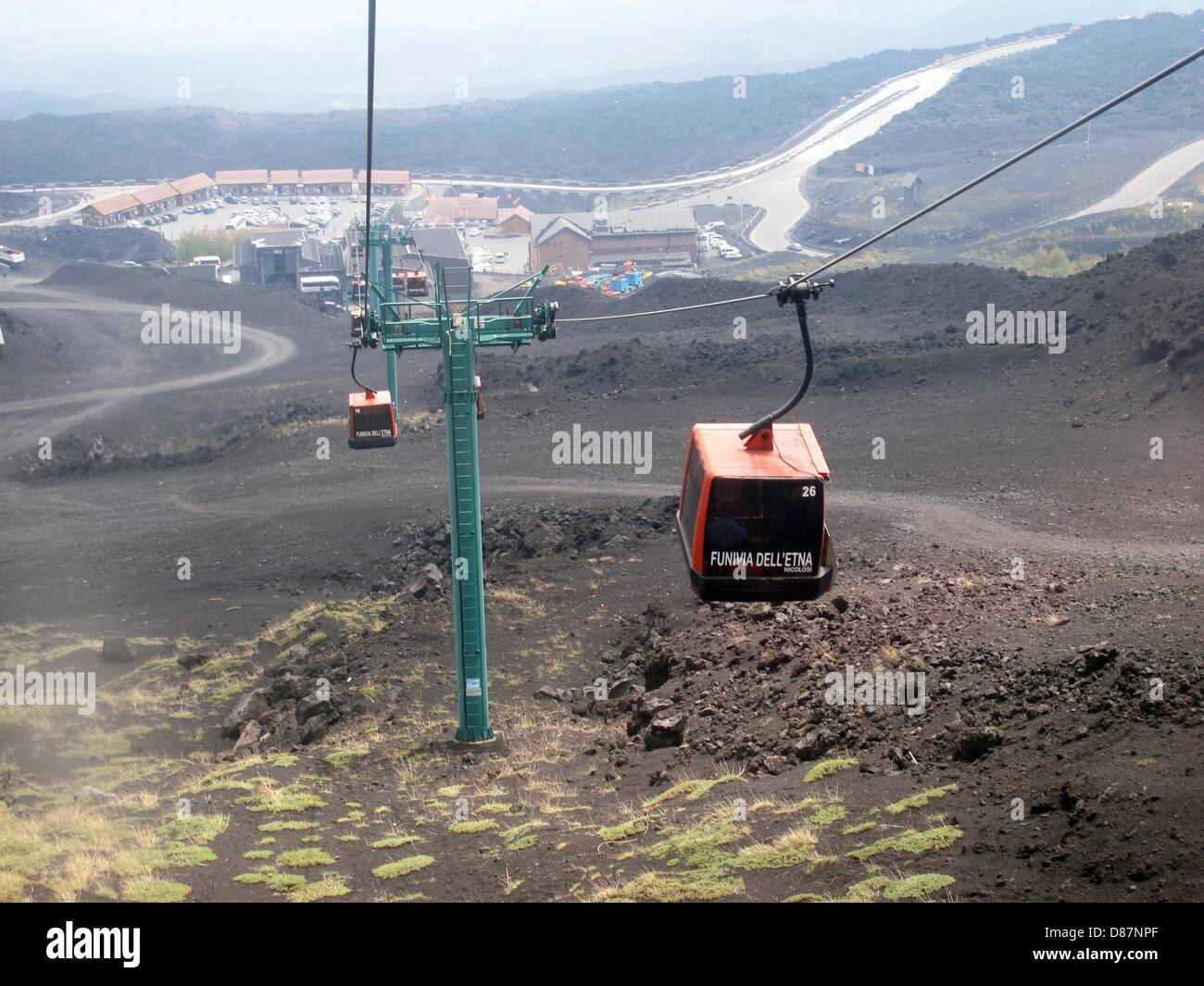 A Cableway Carries People From Station Rifugio Sapienza To The Summit Of Mount Etna Near Catania Sicily Italy 09 May 2013 It Takes Passengers To A Height Of Around 2 000 2 500 Meters Where