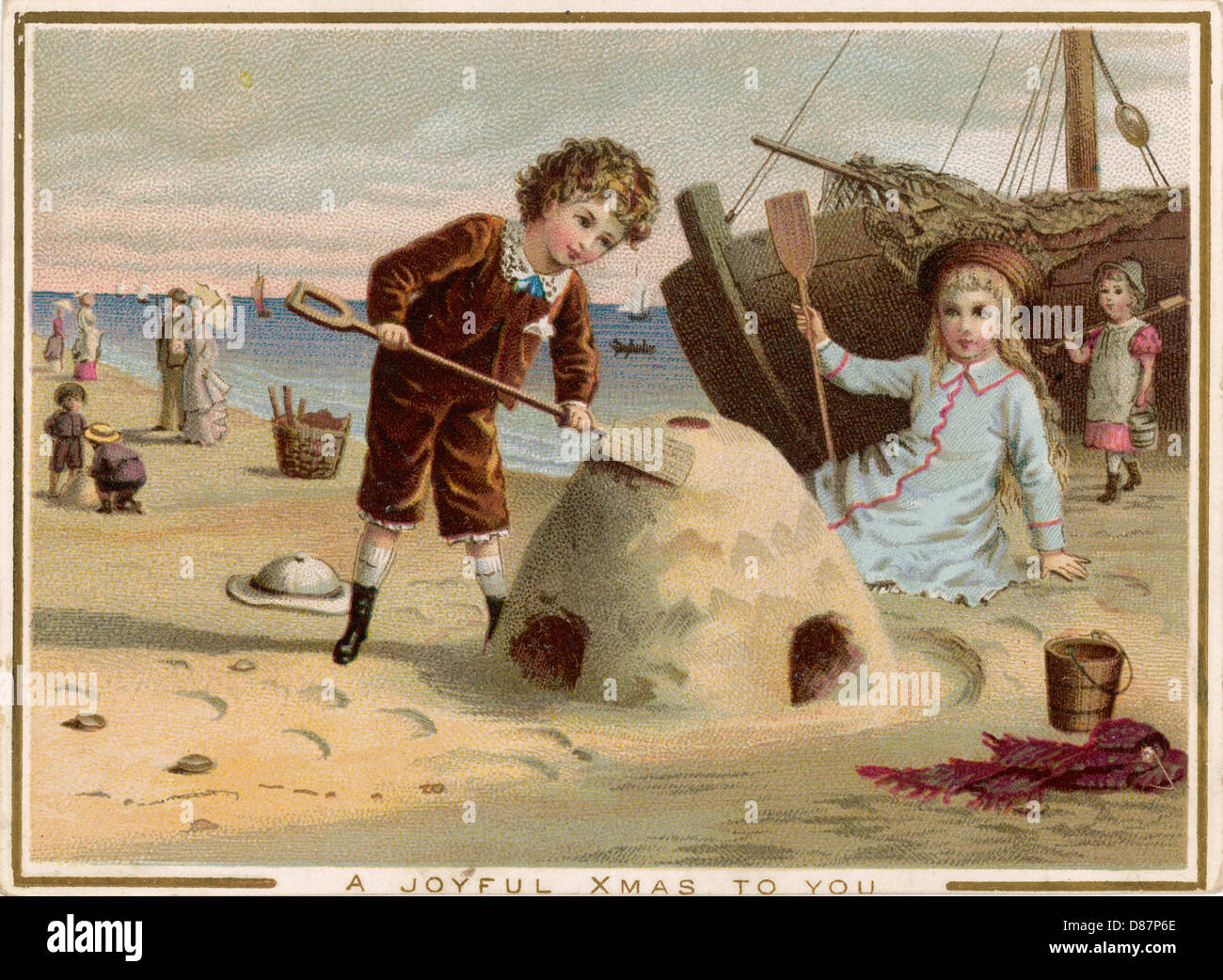 BUILDING A SANDCASTLE Stock Photo - Alamy