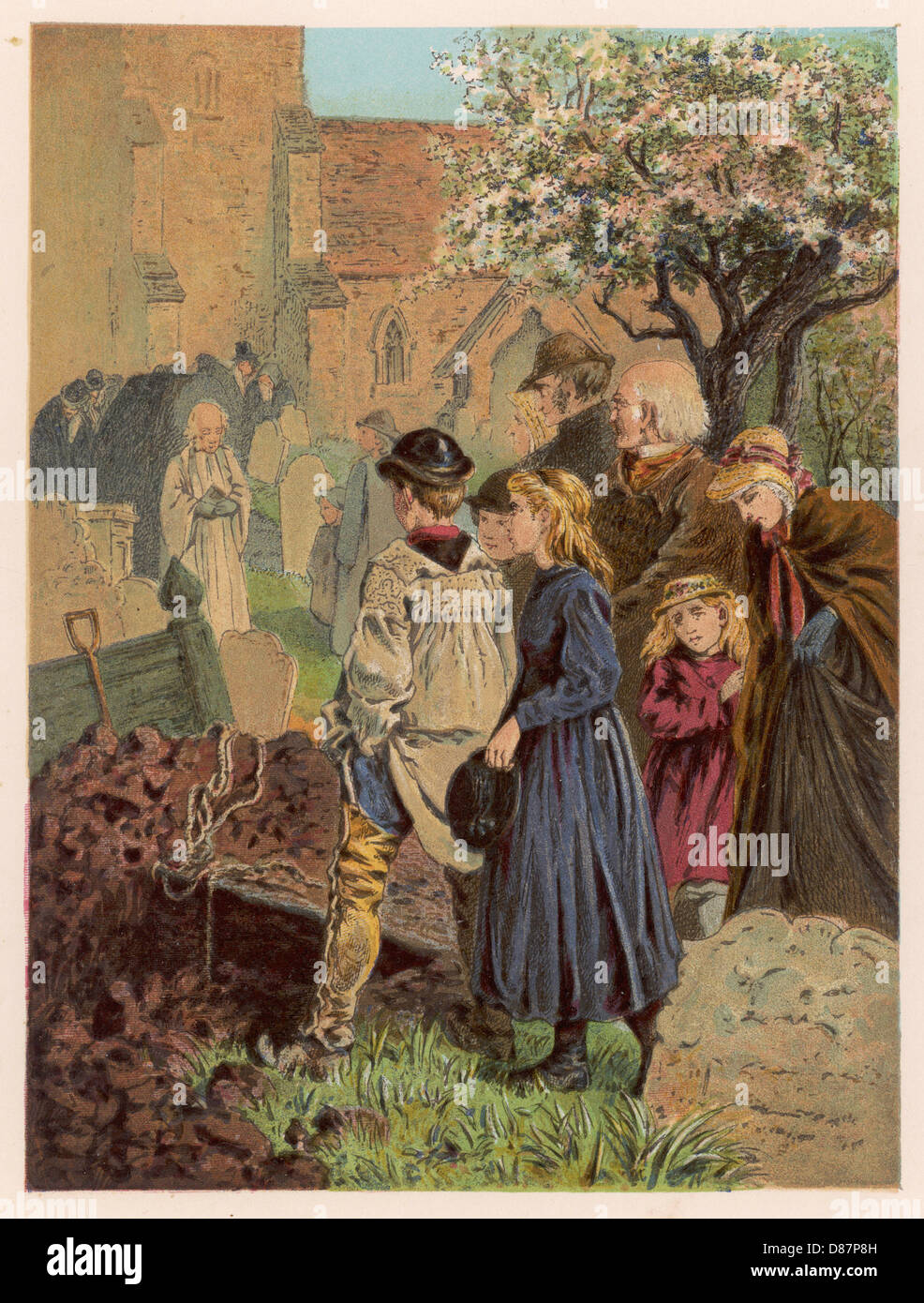COUNTRY FUNERAL 1869 Stock Photo