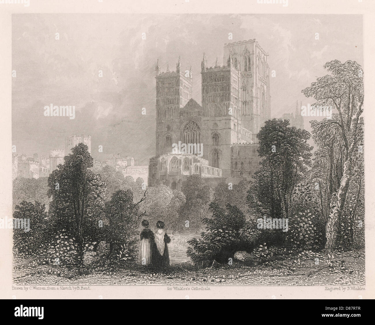 DURHAM CATHEDRAL/1837 Stock Photo
