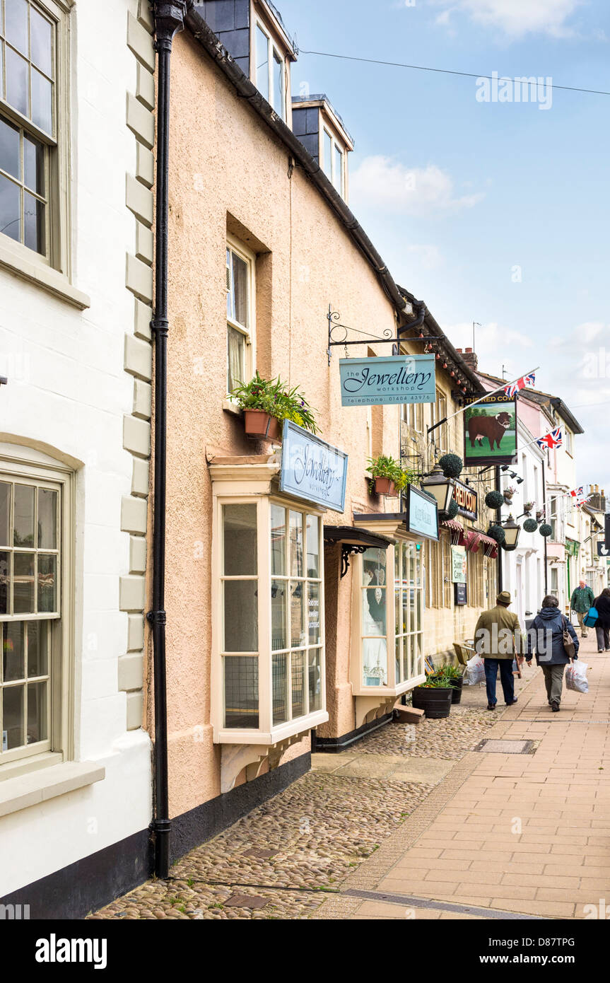 Old street in Honiton, Devon, England, UK Stock Photo Alamy